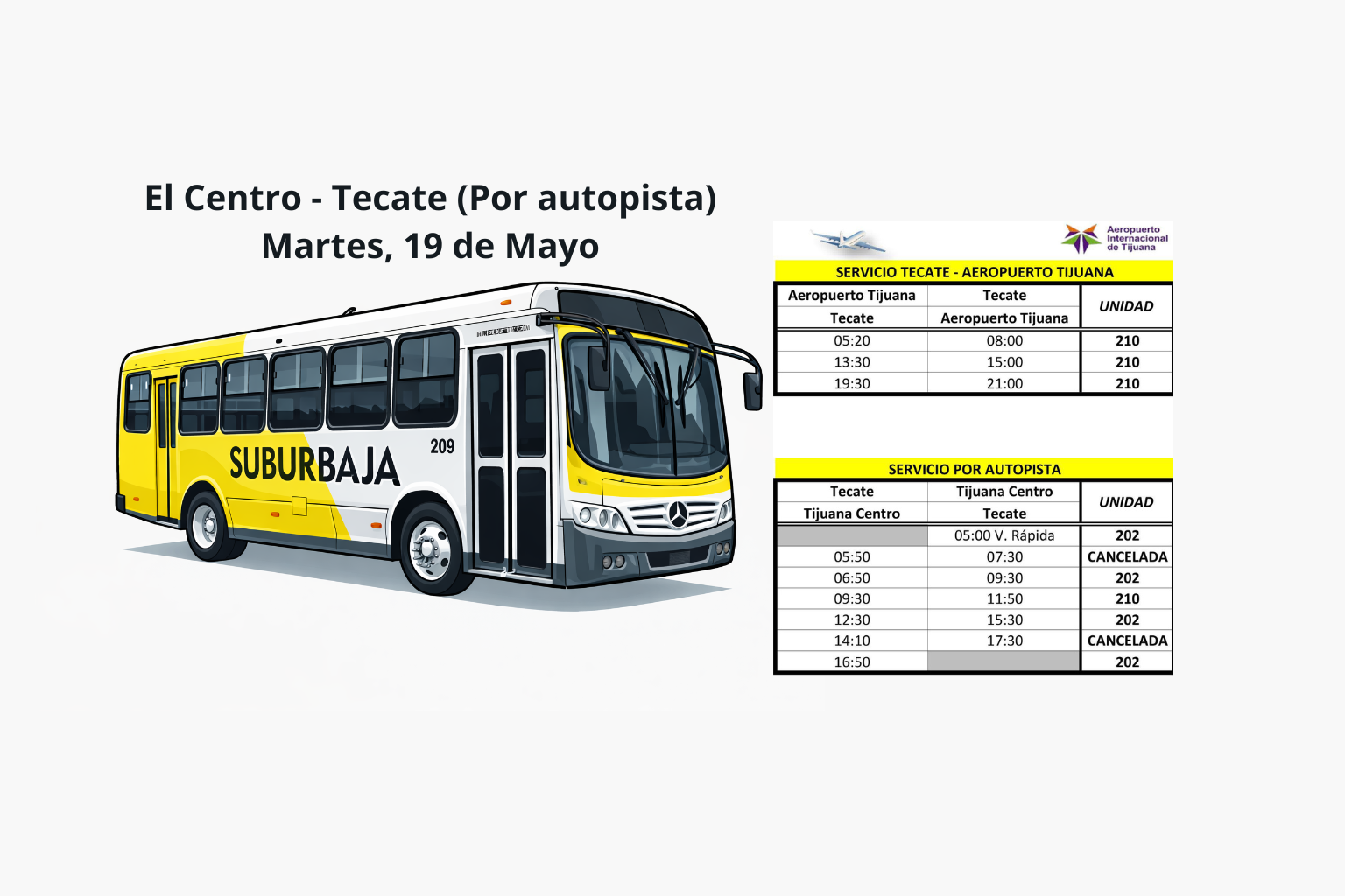 El Centro - Tecate por Autopista (Suburbaja)