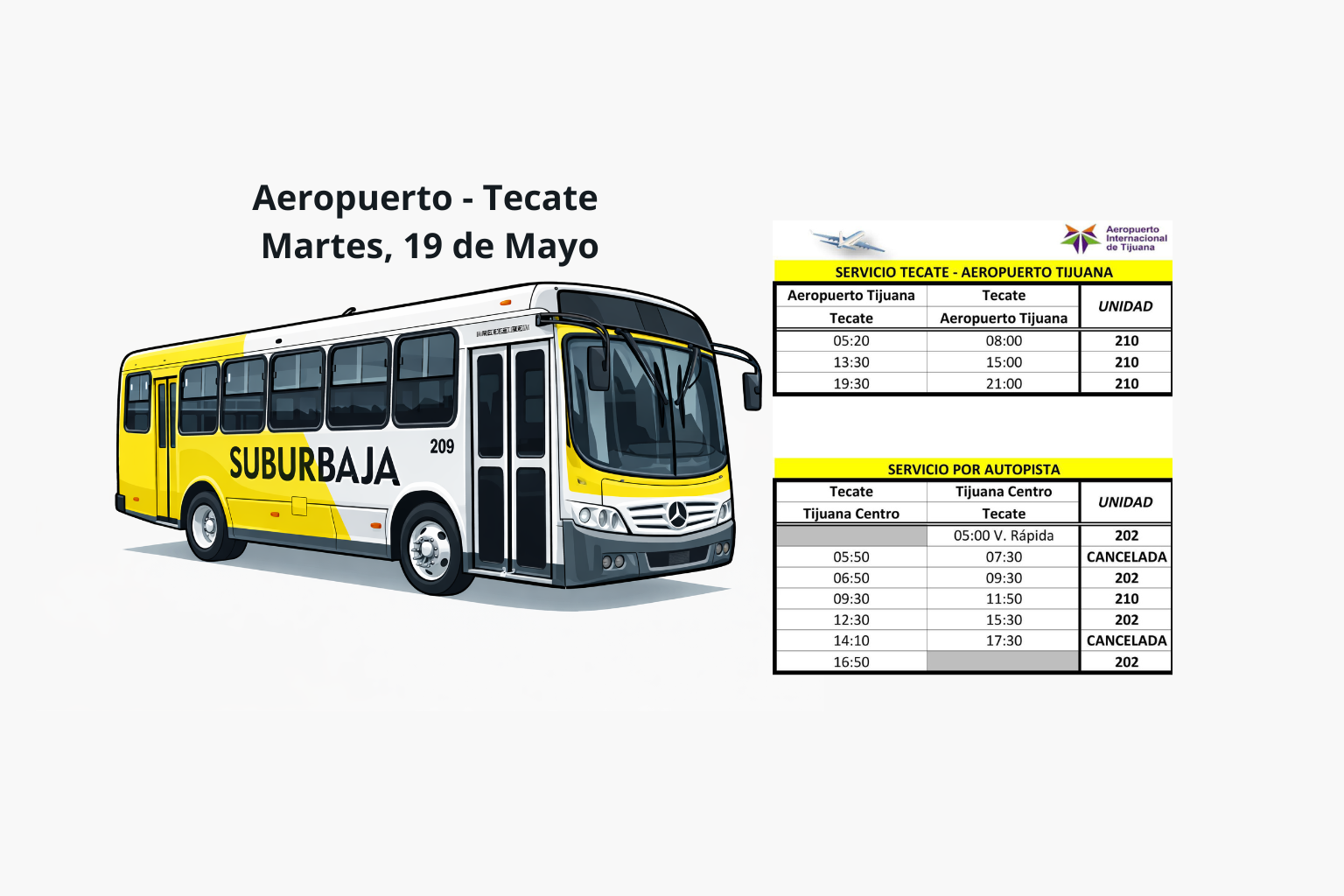 Aeropuerto TJ - Tecate (Suburbaja)