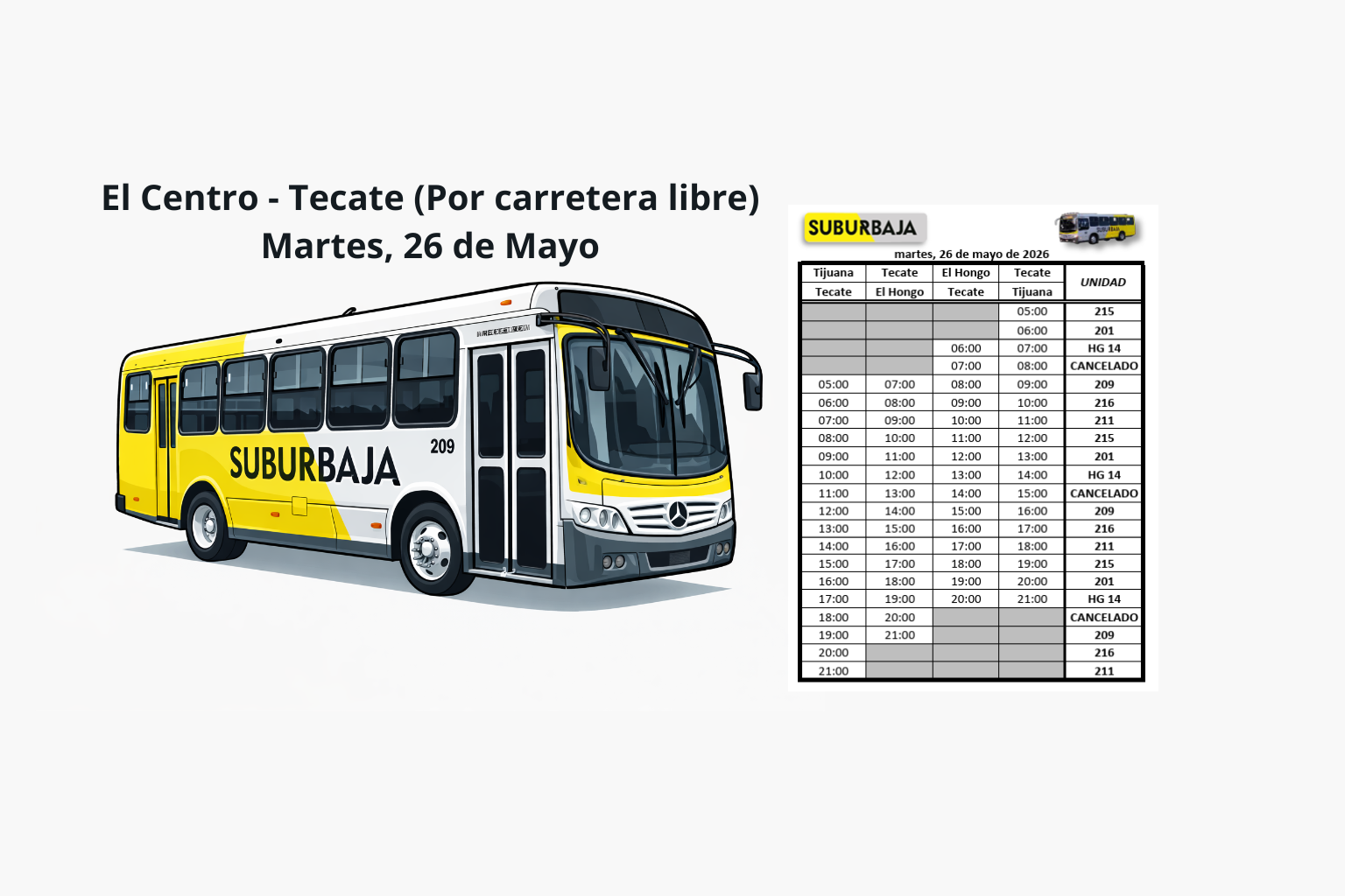 El Centro - Tecate por Carretera Libre (Suburbaja)